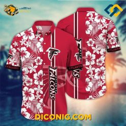 Hibiscus Stripes Atlanta Falcons Hawaiian Shirt