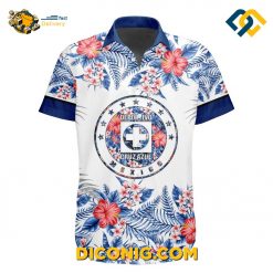 liga mx cruz azul aloha hawaiian shirt
