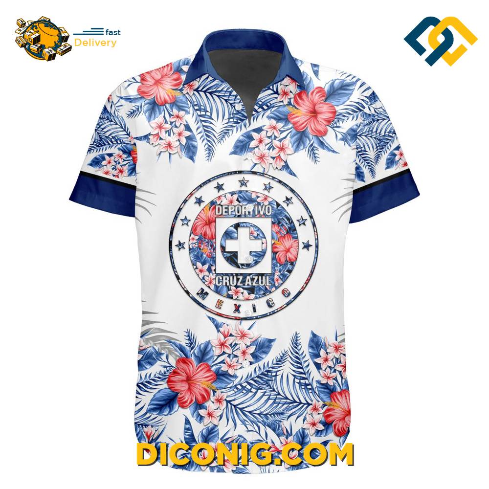 Liga MX Cruz Azul Aloha Hawaiian Shirt 4 Gallery Image