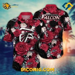 Midnight Rose Atlanta Falcons Hawaiian Shirt
