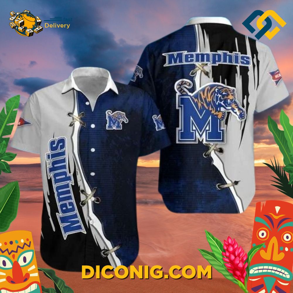 NCCA Memphis Tigers Aloha Hawaiian Shirt 2 Gallery Image