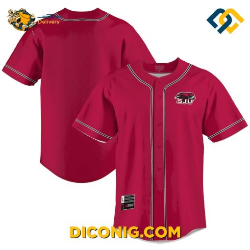 NCAA College Saint Josephs Hawks Crimson Baseball Jersey