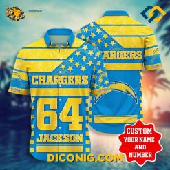 Star Stripes Los Angeles Chargers Hawaiian Shirt