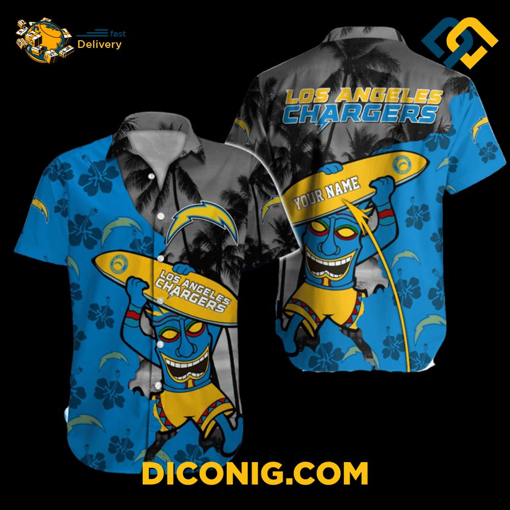 Tiki Surf Los Angeles Chargers Hawaiian Shirt 2 Gallery Image