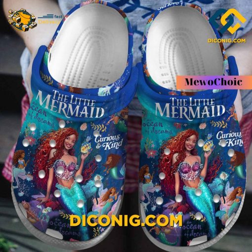 Black Queen Ariel Mermaid Crocs Clogs Shoes
