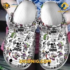 Halloween Beetlejuice White Crocs Clogs Shoes