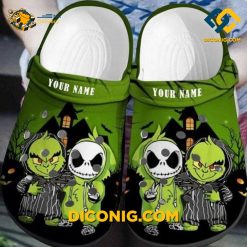 Halloween Grinch And Jack Skellington Crocs Clogs Shoes