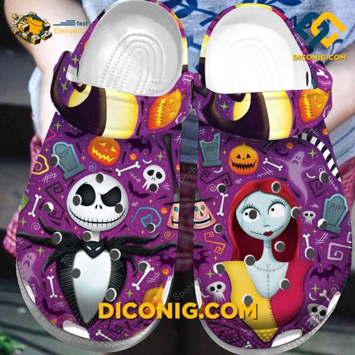 Halloween Jack Skellington And Sally Crocs Clogs Shoes