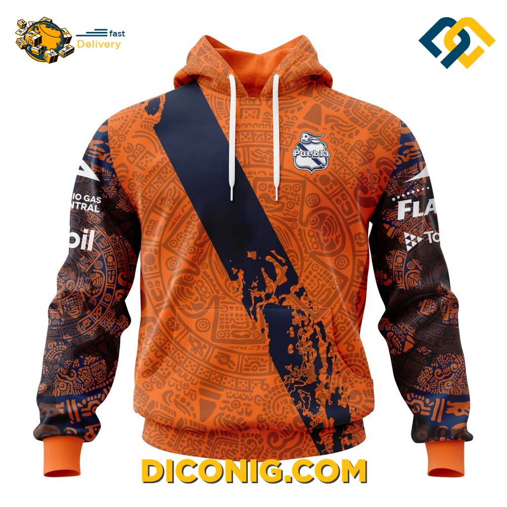 Liga MX Club Puebla Away Aztec Custom Hoodie 6 Gallery Image