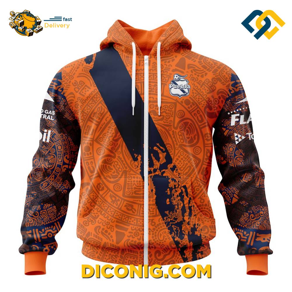 Liga MX Club Puebla Away Aztec Custom Hoodie 10 Gallery Image
