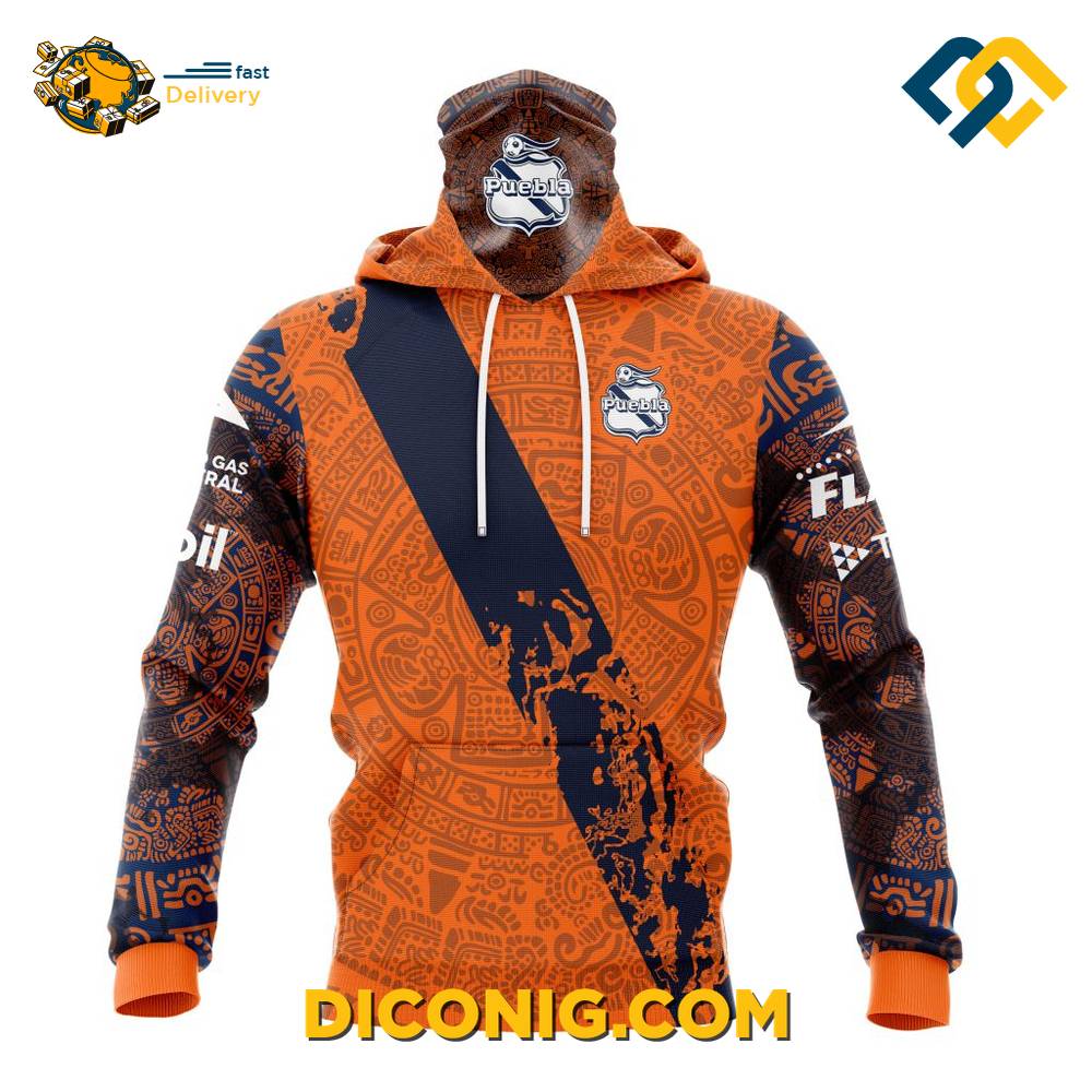Liga MX Club Puebla Away Aztec Custom Hoodie 9 Gallery Image