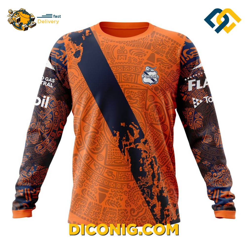 Liga MX Club Puebla Away Aztec Custom Hoodie 8 Gallery Image