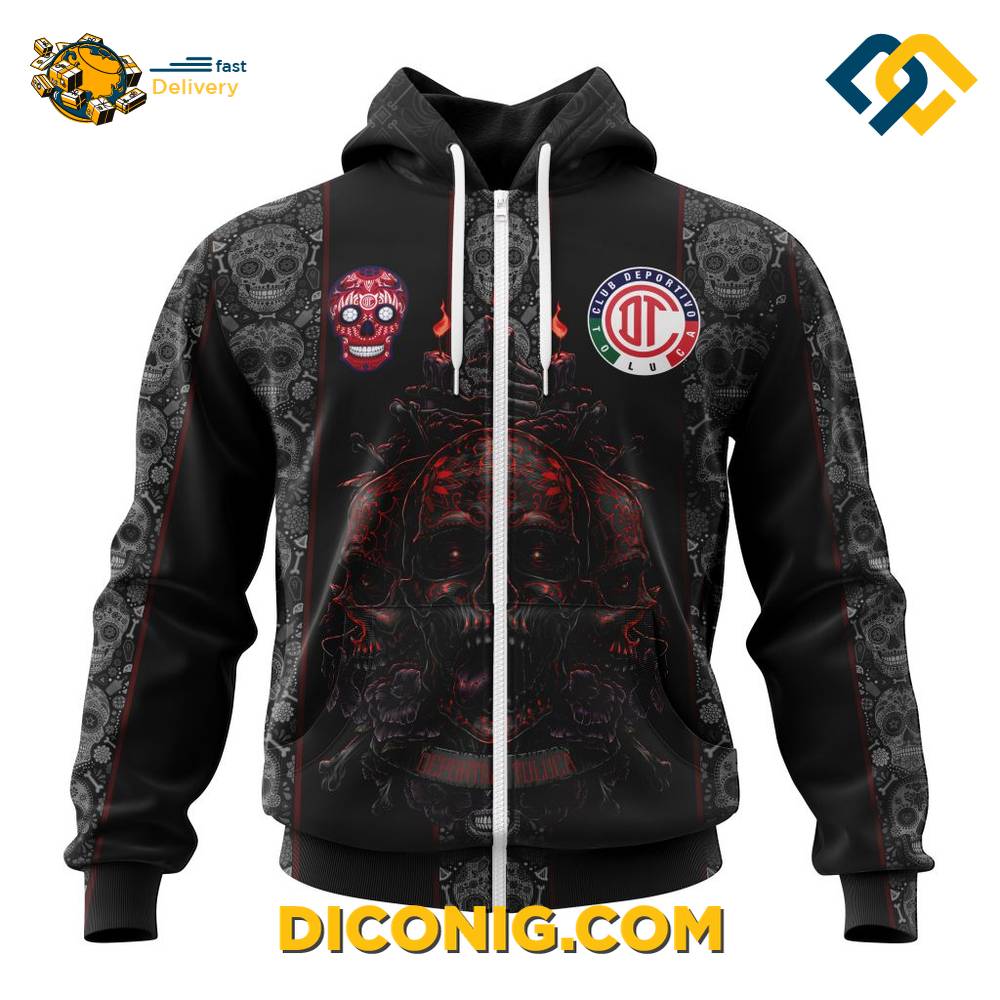 Liga MX Deportivo Toluca FC Hoodie Dia De Muertos Custom Shirt 10 Gallery Image