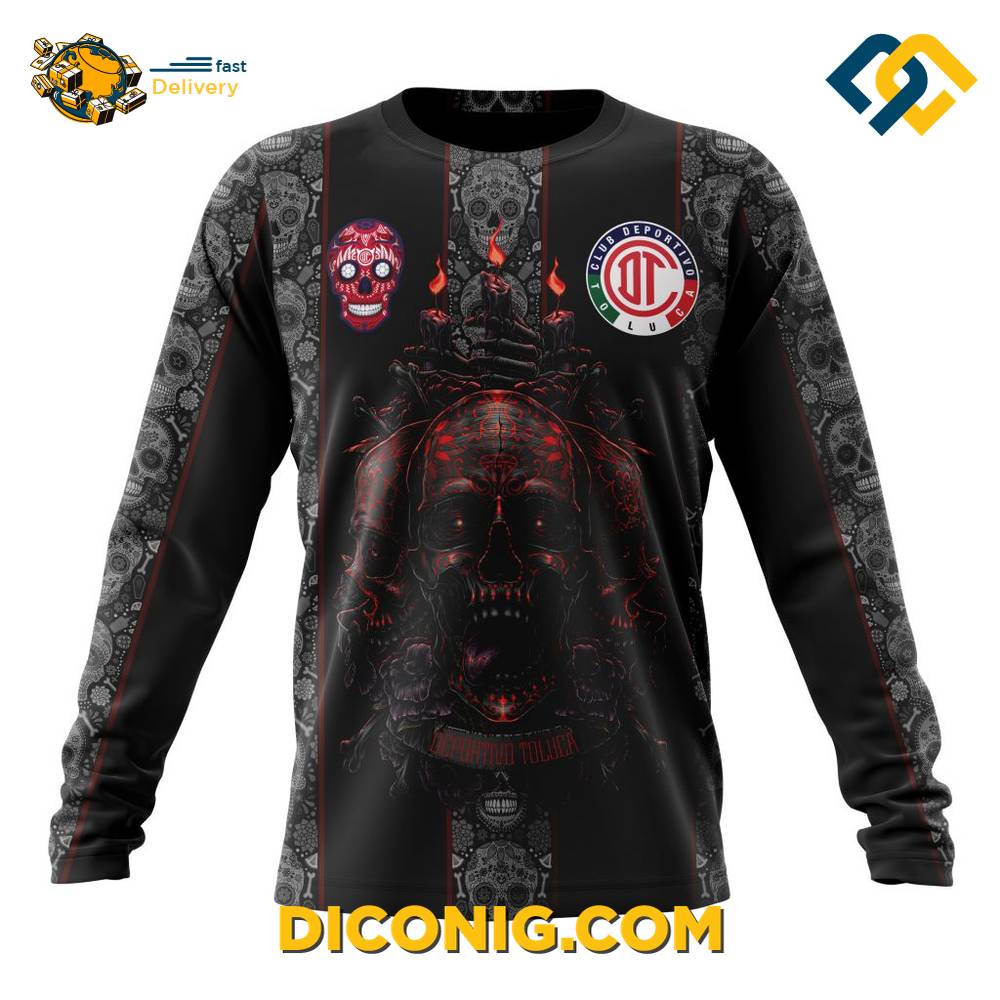 Liga MX Deportivo Toluca FC Hoodie Dia De Muertos Custom Shirt 8 Gallery Image