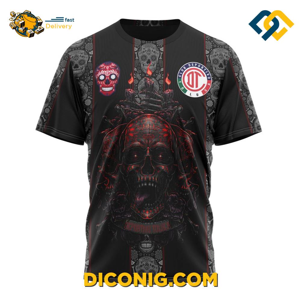 Liga MX Deportivo Toluca FC Hoodie Dia De Muertos Custom Shirt 7 Gallery Image