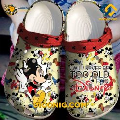 Mickey Mouse I Will Never Be Old Disney Crocs Clogs Shoes