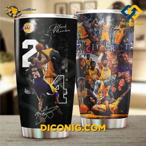 NBA Kobe Bryant Black Mamba Lakers Stainless Steel Tumbler Cup