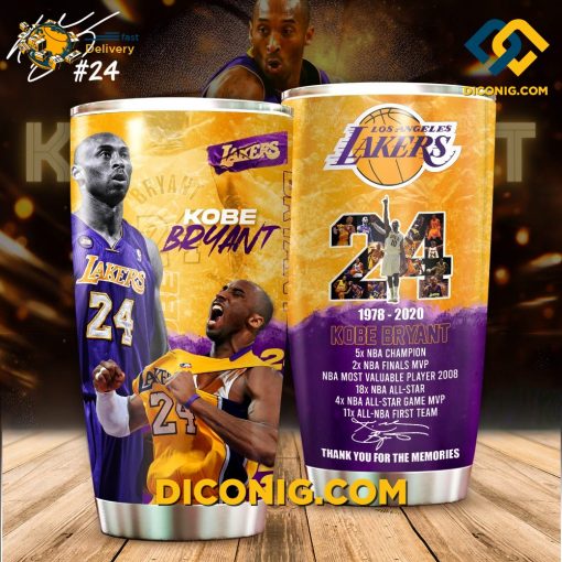 NBA Kobe Bryant Lakers Stainless Steel Tumbler Cup