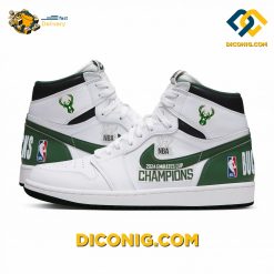 NBA Milwaukee Bucks Nike Air Jordan 1 Custom Sneakers