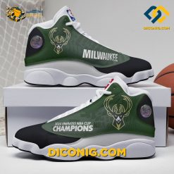 NBA Milwaukee Bucks Nike Air Jordan 13 Custom Sneakers