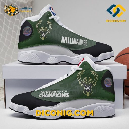 NBA Milwaukee Bucks Nike Air Jordan 13 Custom Sneakers