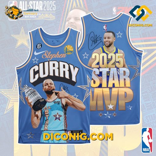 NBA Stephen Curry 2025 All Star MVP Golden State Basketball Jersey