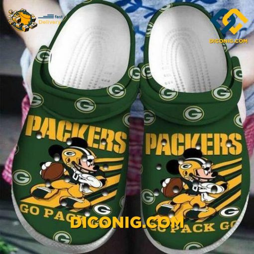 NFL Green Bay Packers Mickey Crocs Clogs Shoes