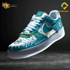 NFL Miami Dolphins Nike Air Force 1 Custom Shoes