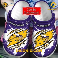 NFL Minnesota Vikings Custom Name Ripped Claws Crocs Clogs Shoes
