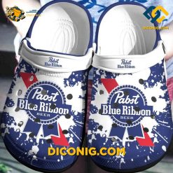 Pabst Blue Ribbon Logo Paint Crocs Clogs Shoes