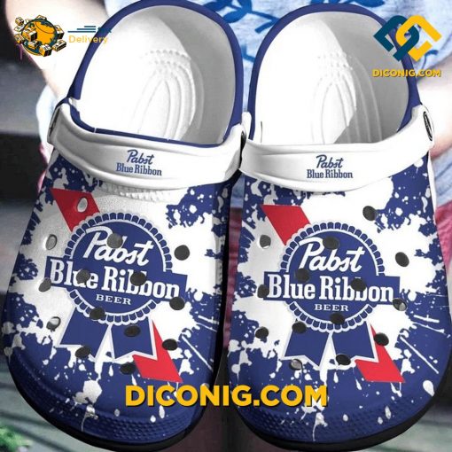 Pabst Blue Ribbon Logo Paint Crocs Clogs Shoes
