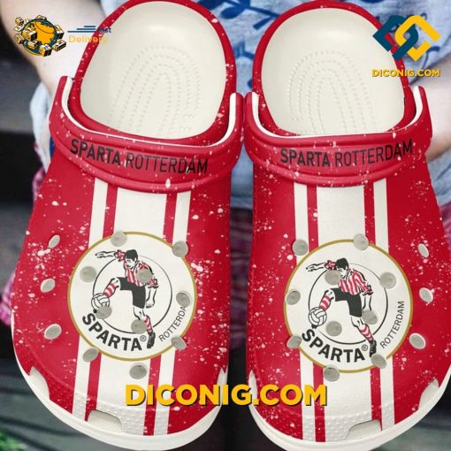 Sparta Rotterdam Logo White Crocs Clogs Shoes