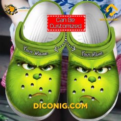 The Grinch Face Angry Christmas Crocs Clogs Shoes