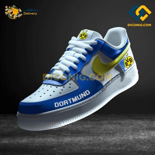 Borussia Dortmund Custom Shoes Blue Bundesliga Nike Air Force 1