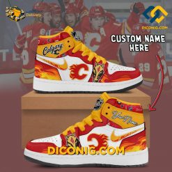 Calgary Flames Custom Shoes NHL Nike Air Jordan 1