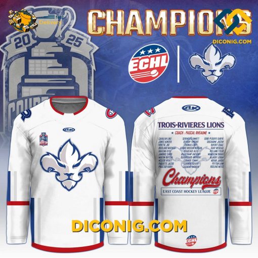ECHL Trois Rivieres Lions Hokey jersey Champions 2025 Editions