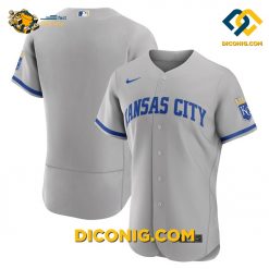 MLB Kansas City Royals Gray Road Baseball Jerseys