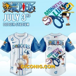MLB Los Angeles Dodgers Baseball Jersey Luffy Gear 5 One Piece