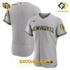 MLB Milwaukee Brewers Gray Road Baseball Jerseys