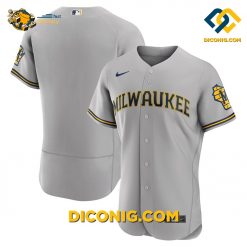 MLB Milwaukee Brewers Gray Road Baseball Jerseys