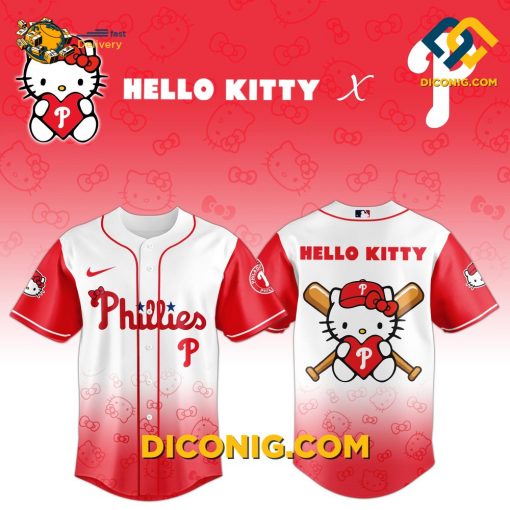 MLB Philadelphia Phillies Baseball Jersey Crossover Hello Kitty