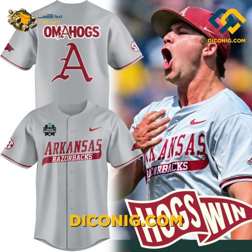 NCAA Arkansas Razorbacks  Baseball Jersey Omahogs College World Series