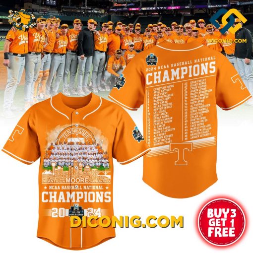 NCAA Tennessee Volunteers Baseball Jersey Championship Victory
