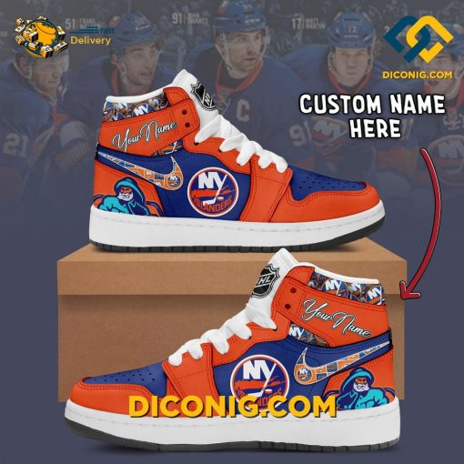 New York Islanders Custom Shoes NHL Nike Air Jordan 1