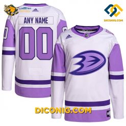 NHL Anaheim Ducks Hockey Jersey White Purple