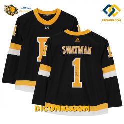 NHL Boston Bruins Hockey Jersey Jeremy Swayman Black Alternate