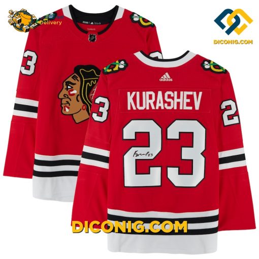 NHL Chicago Blackhawks Hockey Jersey Philipp Kurashev Red