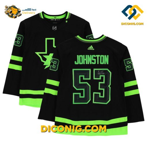 NHL Dallas Stars Hockey Jersey Wyatt Johnston Black Alternate