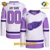 NHL Detroit Red Wings Hockey Jersey White Purple