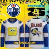 NHL Edmonton Oilers Hockey Jersey Custom Spongebob